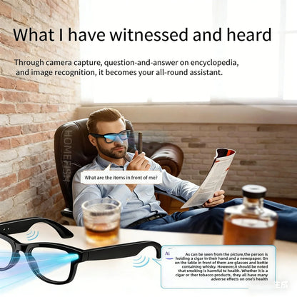 HOMEFISH M02 AI Smart Glasses with 4K Camera Bluetooth