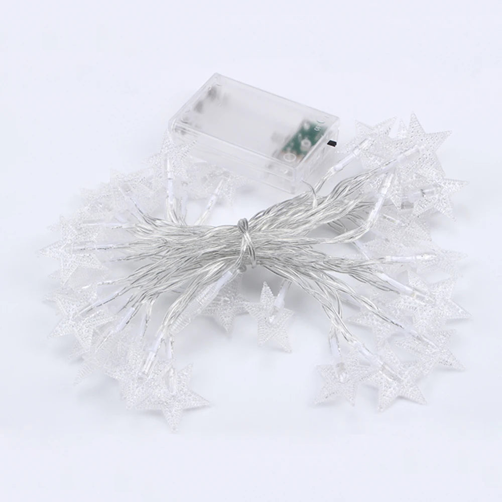 LED Star Fairy Lights Outdoor Chain Lights Garland Decoration