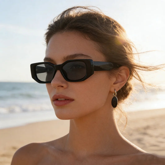 Ruiao new black classic retro concave sunglasses