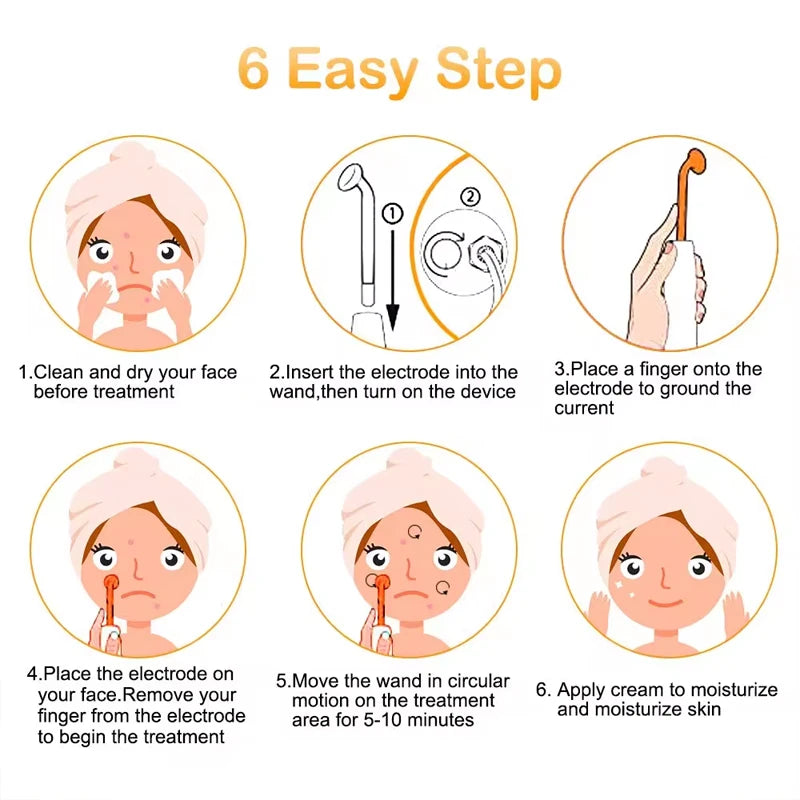 Professional  5 in 1 Darsonval Kit Facial Skin Therapy Wand