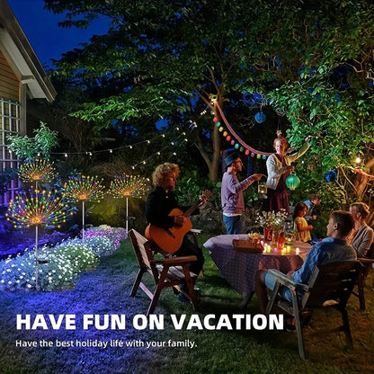 Solar Lights Outdoor Decorative Copper Wire 200 LED Firework