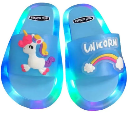 Luminous Children's Slippers Unicorn Crystal Shoes