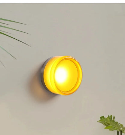 Minimalist LED Wall Lamp Amber Acrylic Bedroom Bedside Living Room