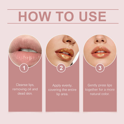 Gold Foil Color Changing Lipstick Fade Lip Line Enhance