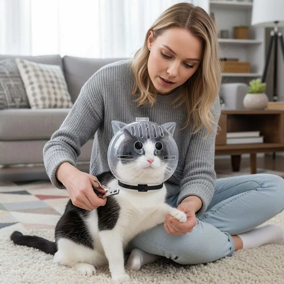 Breathable Sturdy Muzzle Mask Cat Head Cover Space Hood