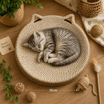 Suitable for Small to Medium Cats, 2-In-1 Round Cat Scratching