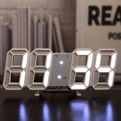 LED Digital Alarm Clock Wall Hanging With 3D Display