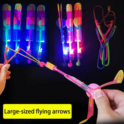 5/10Pc LED Flying Arrow Rocket Toys - Rubber Band