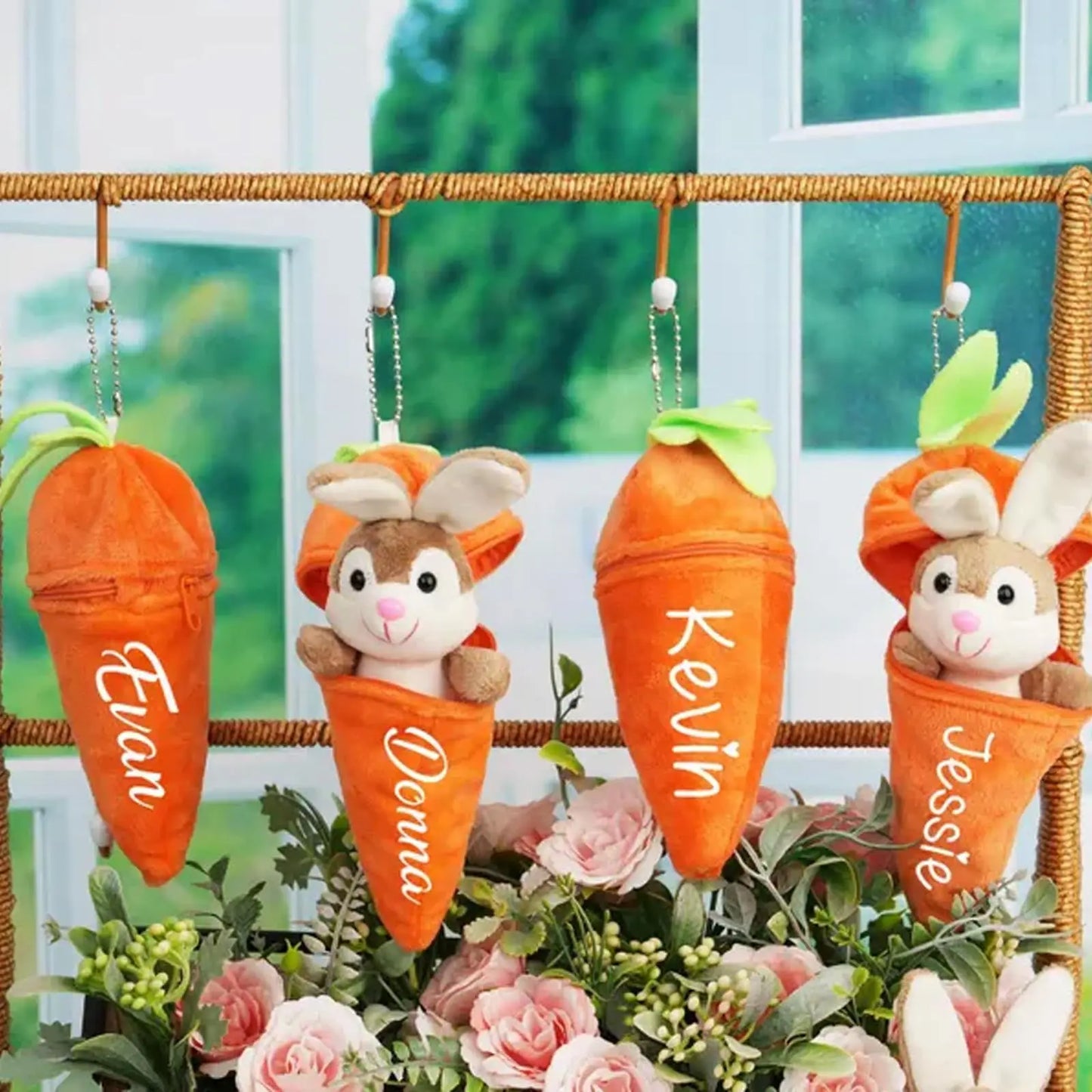 Custom Easter Plush Rabbit Keychain Personalized