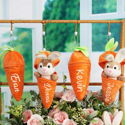 Custom Easter Plush Rabbit Keychain Personalized