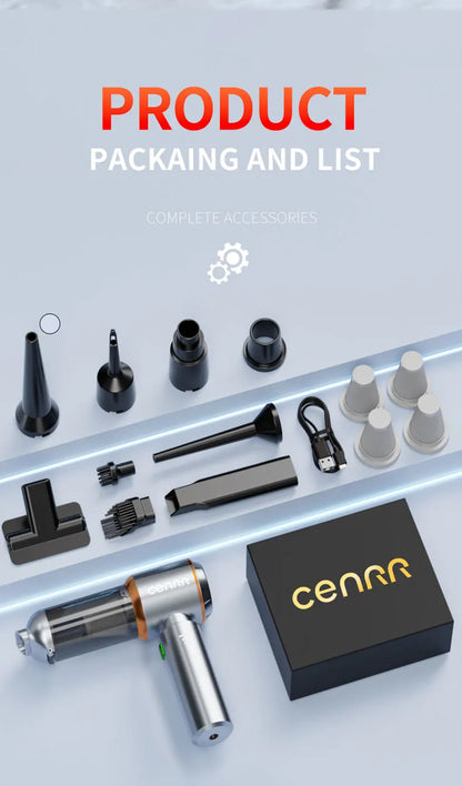 CENRR Portable Wireless Car Vacuum Cleaner Mini Powerful