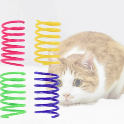4/200Pcs Interactive Cat Spring Toy Spiral Colors