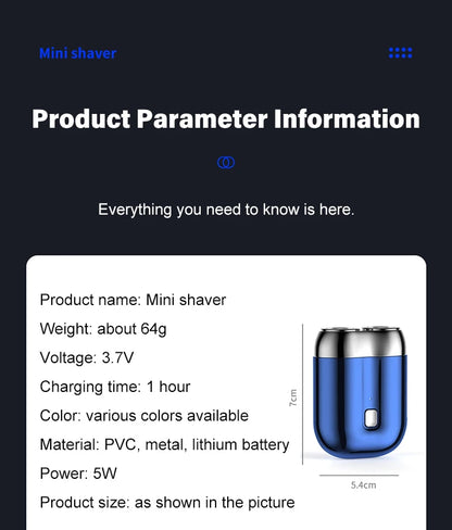 Portable Rotary Dual Ring Electric Shaver Men Shaver