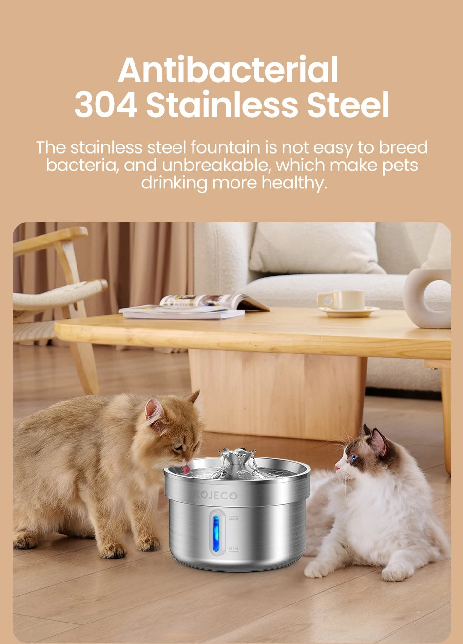 Stainless Steel Pet Drinking Fountain Automatic Water Fountain
