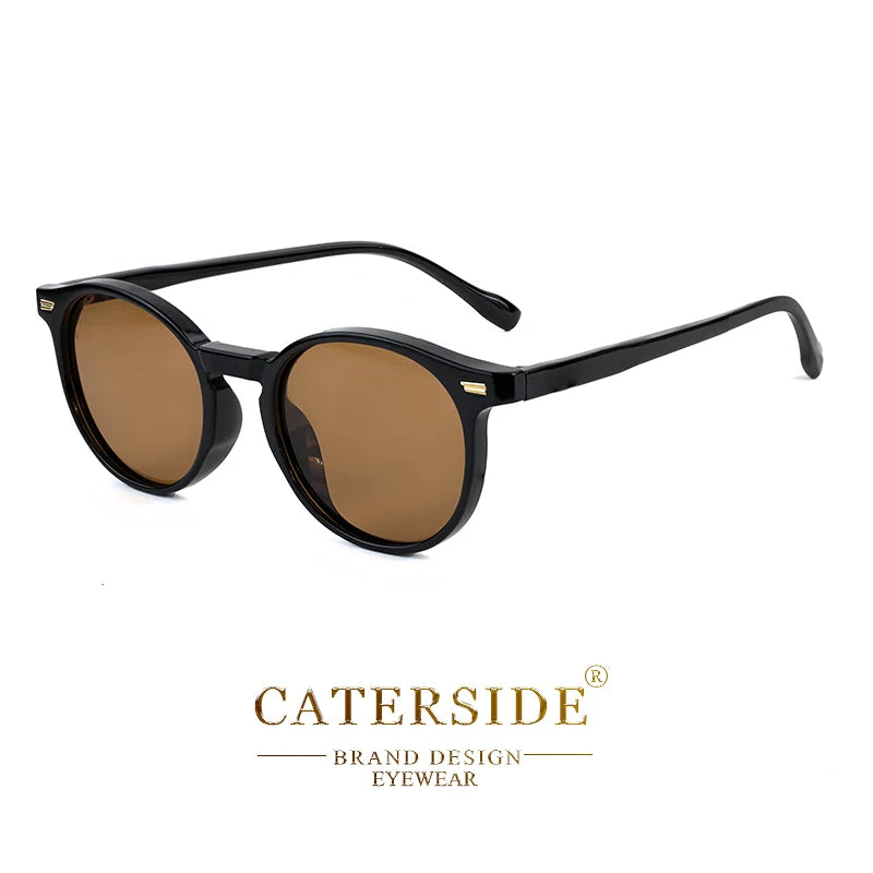 Retro Polarized Round Sunglasses Men TR90 / Acetate Vintage