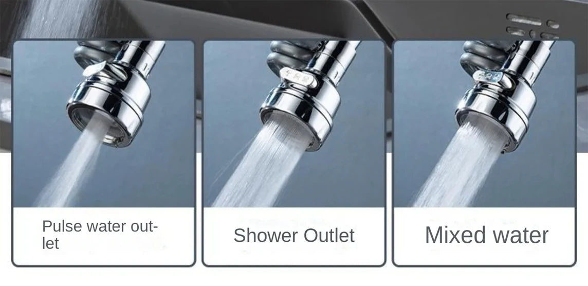 New 3 Modes Sink Faucet 360 Degree Rotation Filter Extension
