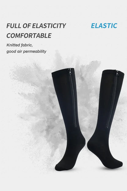 1 Pair Zipper Compression Socks Women Men Pain Relief