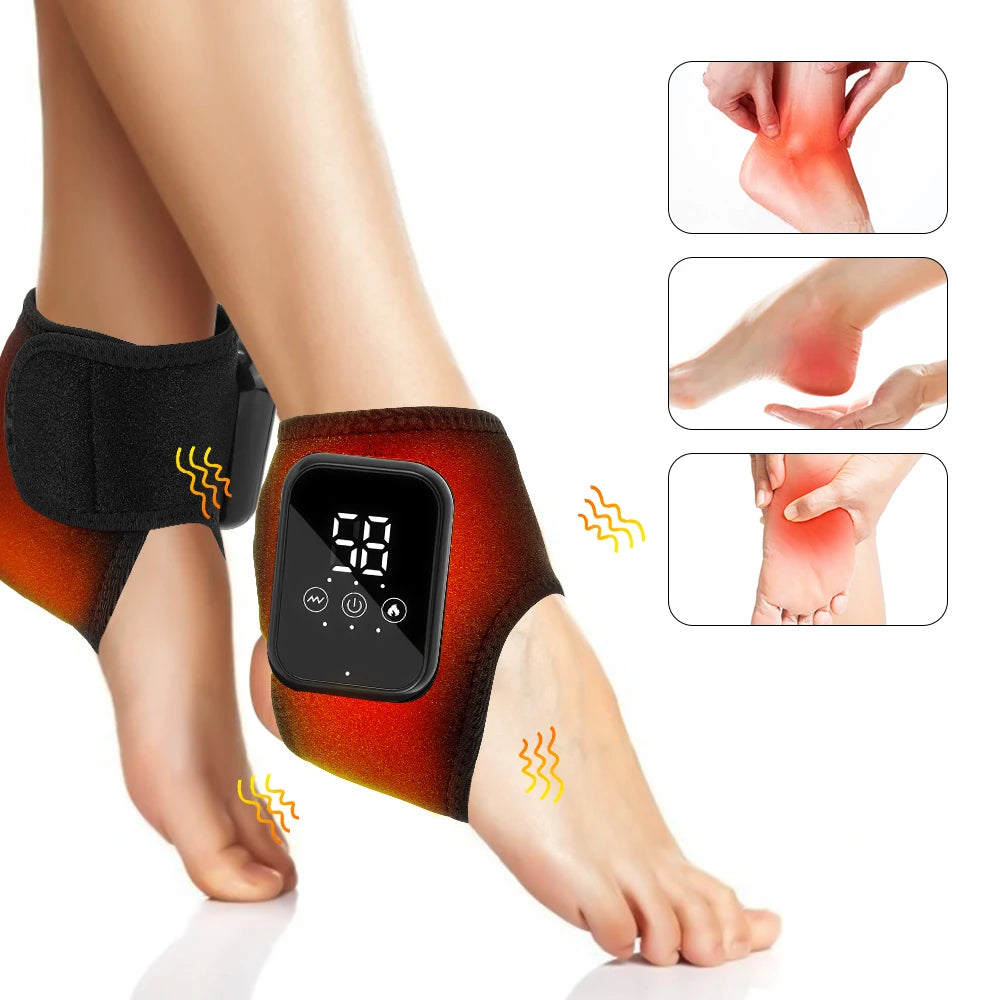 Heated Ankle Massager Hot Compresses Vibration Massage