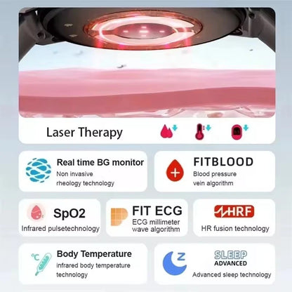2025New Laser Therapy ECG+PPG Smartwatch For Men Women