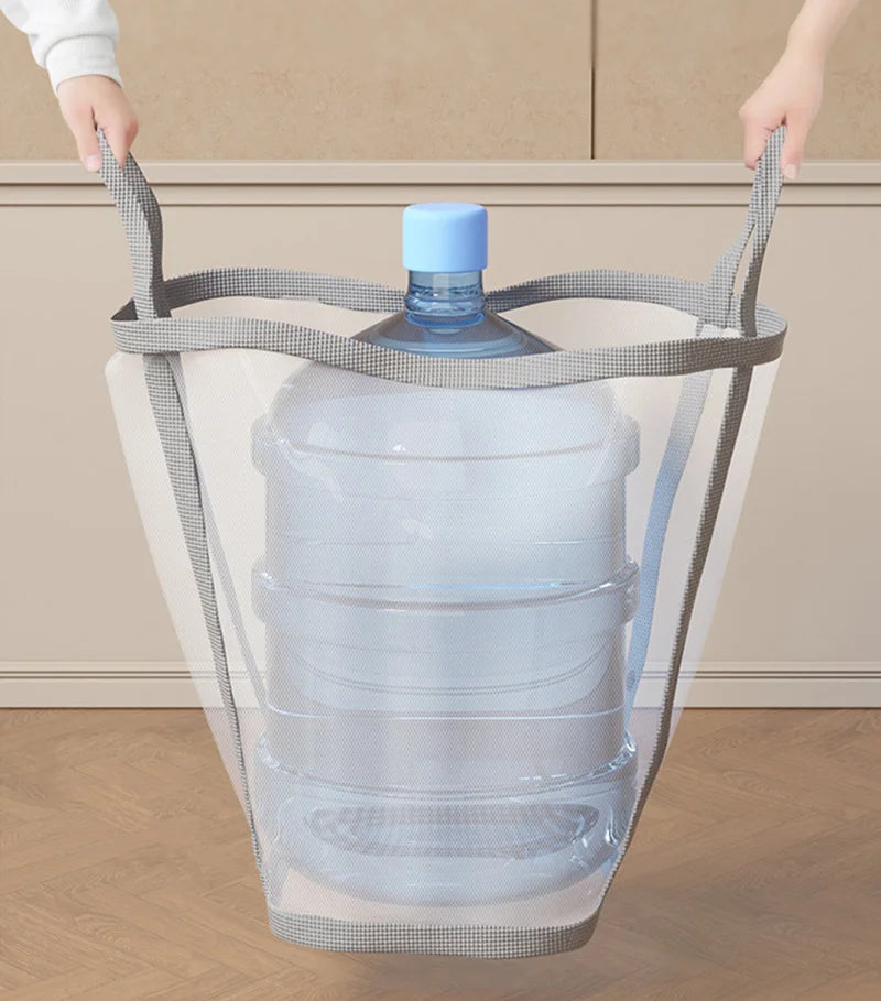 Nylon Mesh Laundry Basket Portable Dirty Clothes Organizer