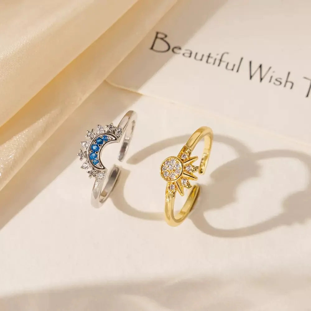 Sun and Moon Zirconia Bracelet Trendy Couple's Fashion