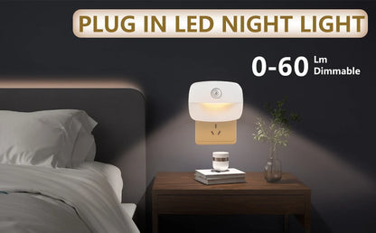 LED Night Light Motion Sensor EU Plug Lamp Nightlights