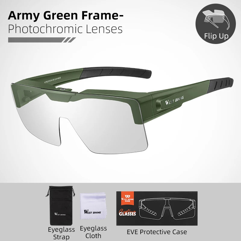 Photochromic Glasses Flip Design Polarized Sunglasses