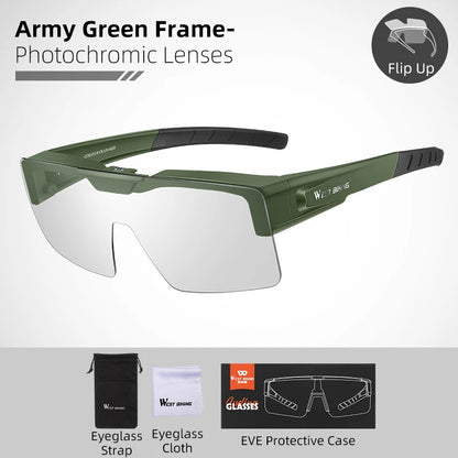 Photochromic Glasses Flip Design Polarized Sunglasses