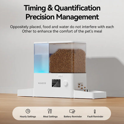Automatic Pet Feeder Water Fountain 2 in 1 Drinking Feeding