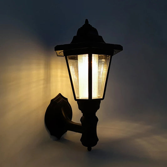 Retro Solar Wall Lights Outdoor Hexagonal Lamp