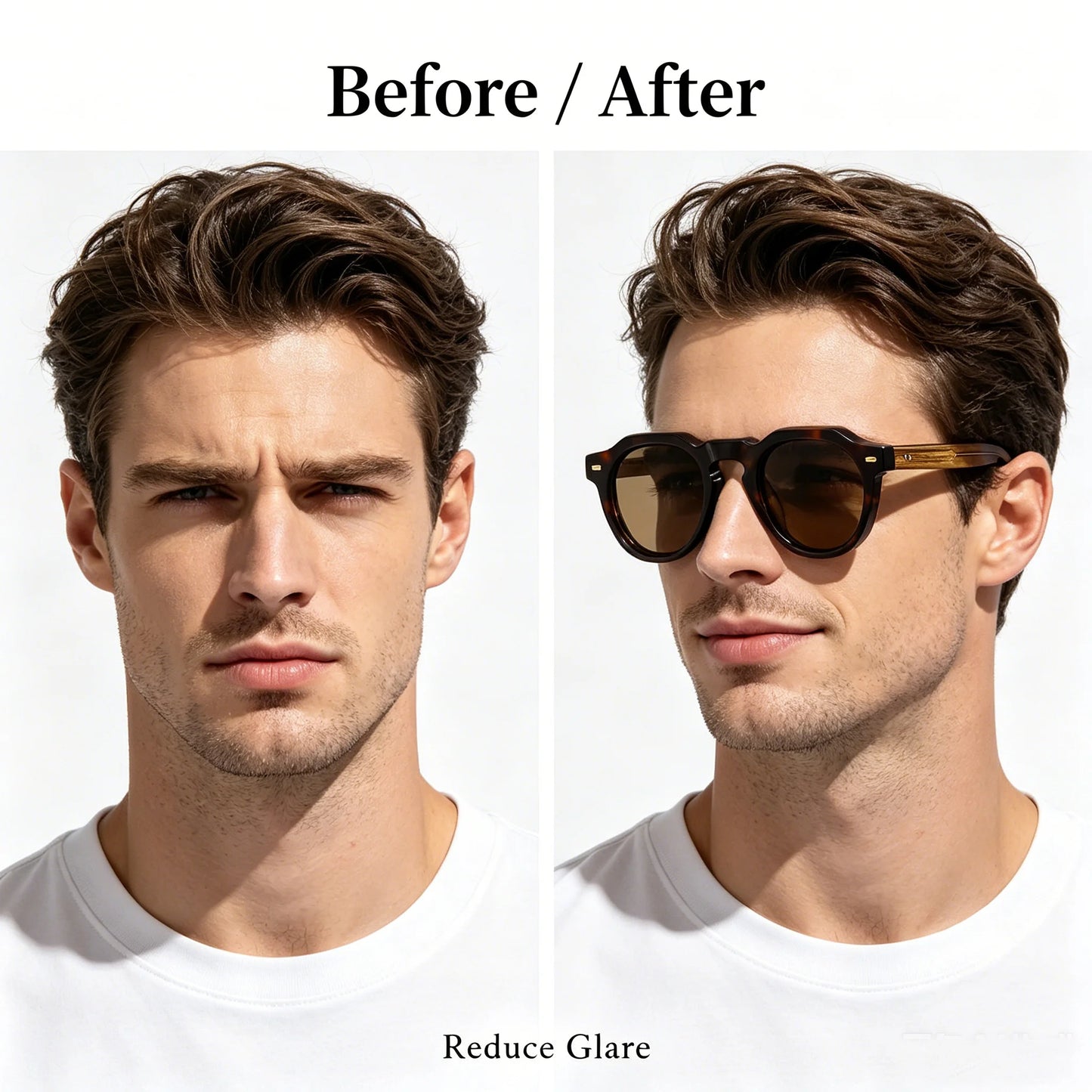 HBK Vintage Simple Round Men Sunglasses
