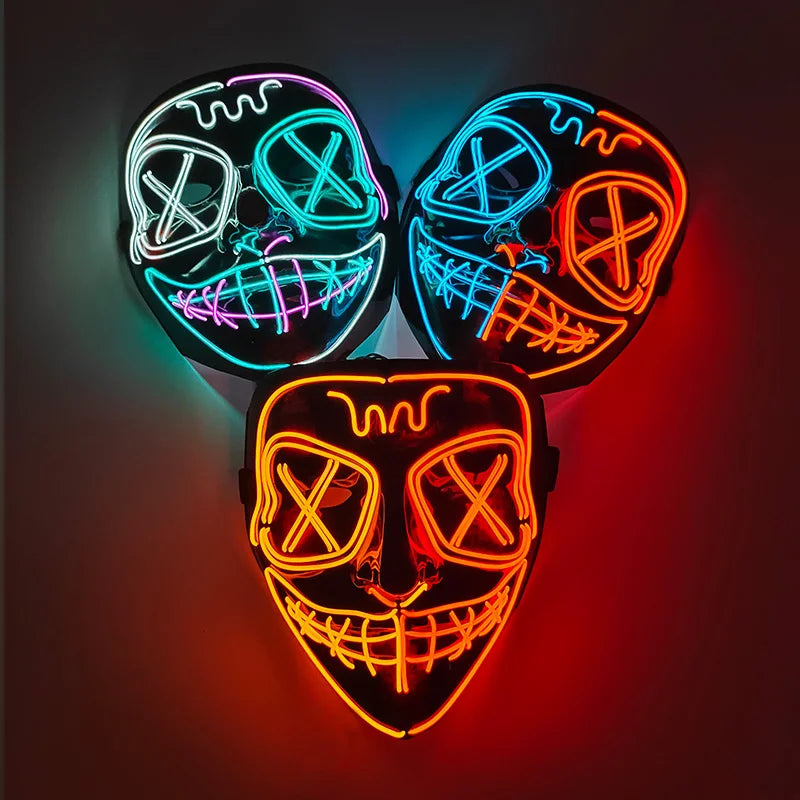 Wireless LED Purge Mask Halloween Horror Party Carnival Cosplay