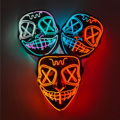 Wireless LED Purge Mask Halloween Horror Party Carnival Cosplay