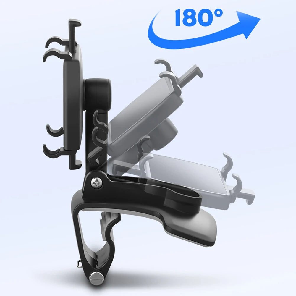 360° Rotatable Car Phone Mount - Multi-Function Clip-on Dashboard