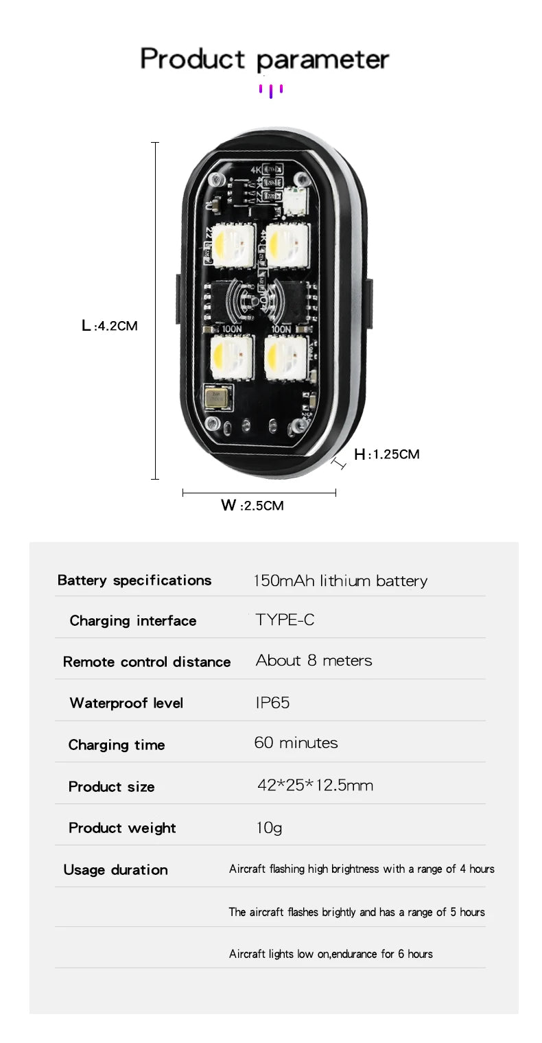 Wireless Light Aircraft Airplane Helicopter Warning Lights