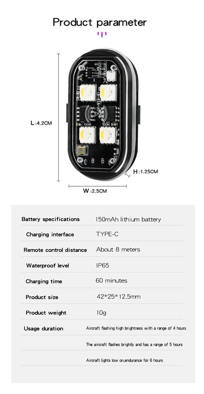 Wireless Light Aircraft Airplane Helicopter Warning Lights
