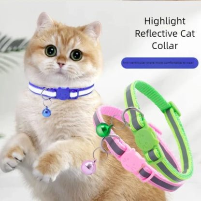 Colorful Reflective Breakaway Cat Collar with Bell