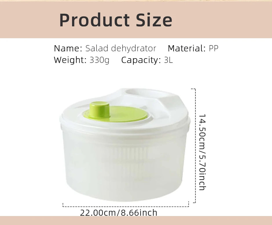 Salad Spinner Lettuce Greens Washer Dryer Drainer Crisper