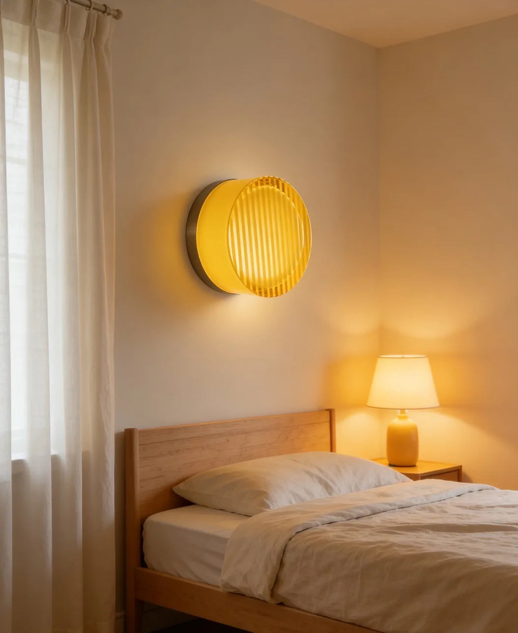 Minimalist LED Wall Lamp Amber Acrylic Bedroom Bedside Living Room