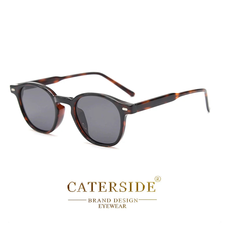 Caterside Polarized Round Sunglasses Men TR Frame