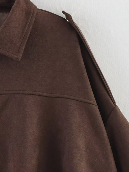 Women's Street Fashion Solid Coats Bat Sleeves Vintage Jackets