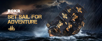 Seahorse Barque Wooden 3D Puzzle 1:100 Scale DIY Sailboat
