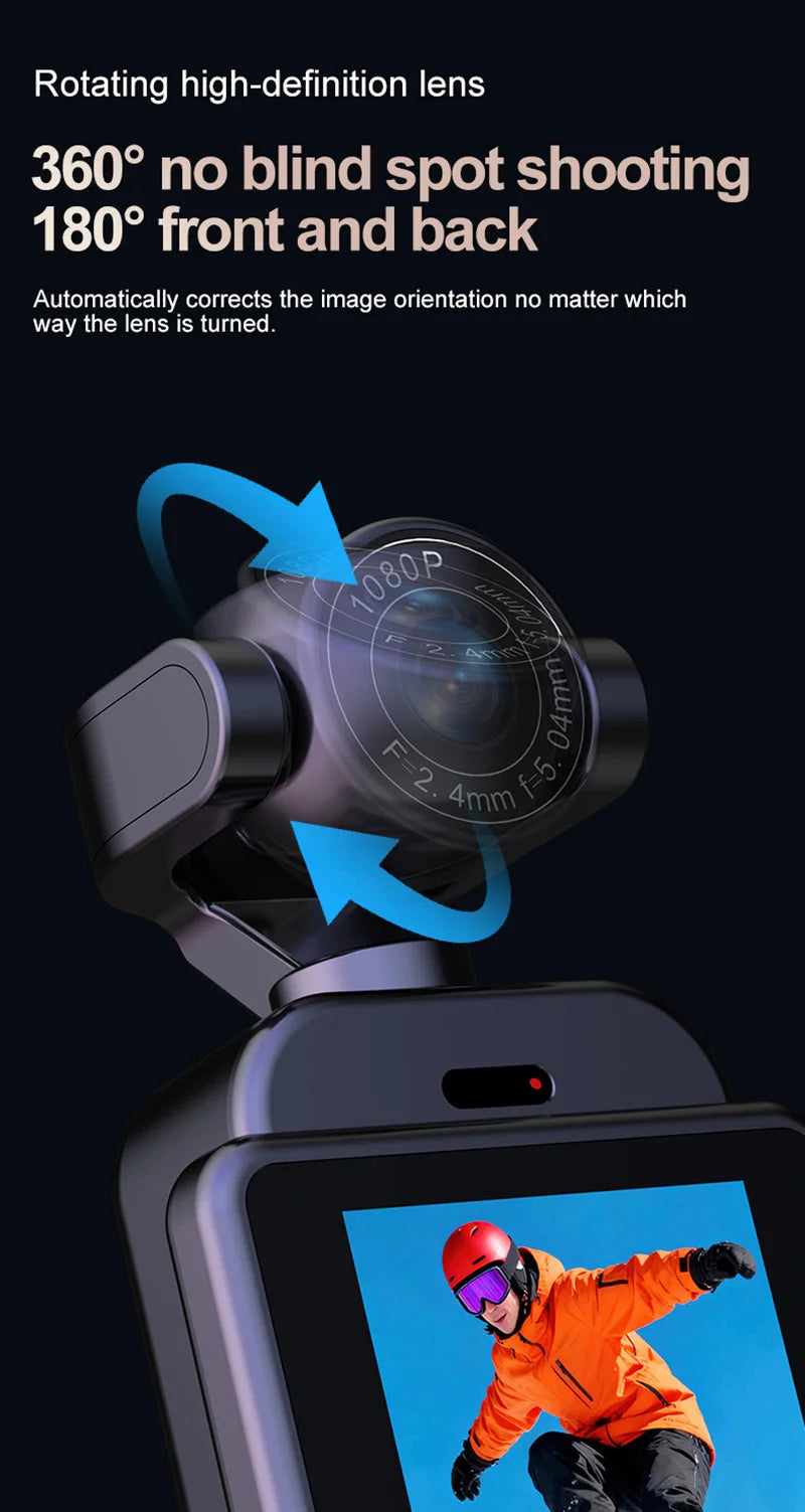 Lenovo 360° Handheld Chest Mount Action Cam 1080P HD