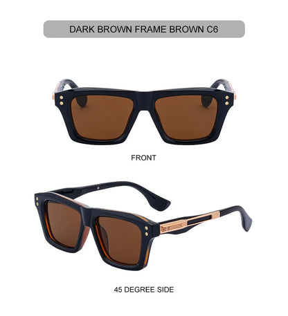 Steampunk Classic Square Sunglasses Men Luxury Brand Vintage