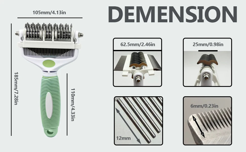 Pet Deshedding Brush 3 in 1 Cat Dog Hair Remover