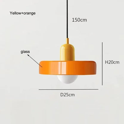 Nordic Retro Glass Pendant Lamps Indoor E27 LED Chandelier