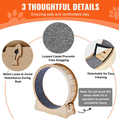 Wooden Cat Exercise Wheel Large Cat Treadmill Wheel