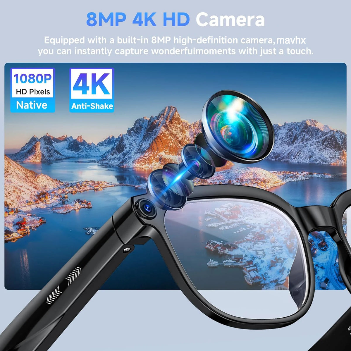 New Smart AI Glasses 1080P HD Video Record Camera ChatGPT