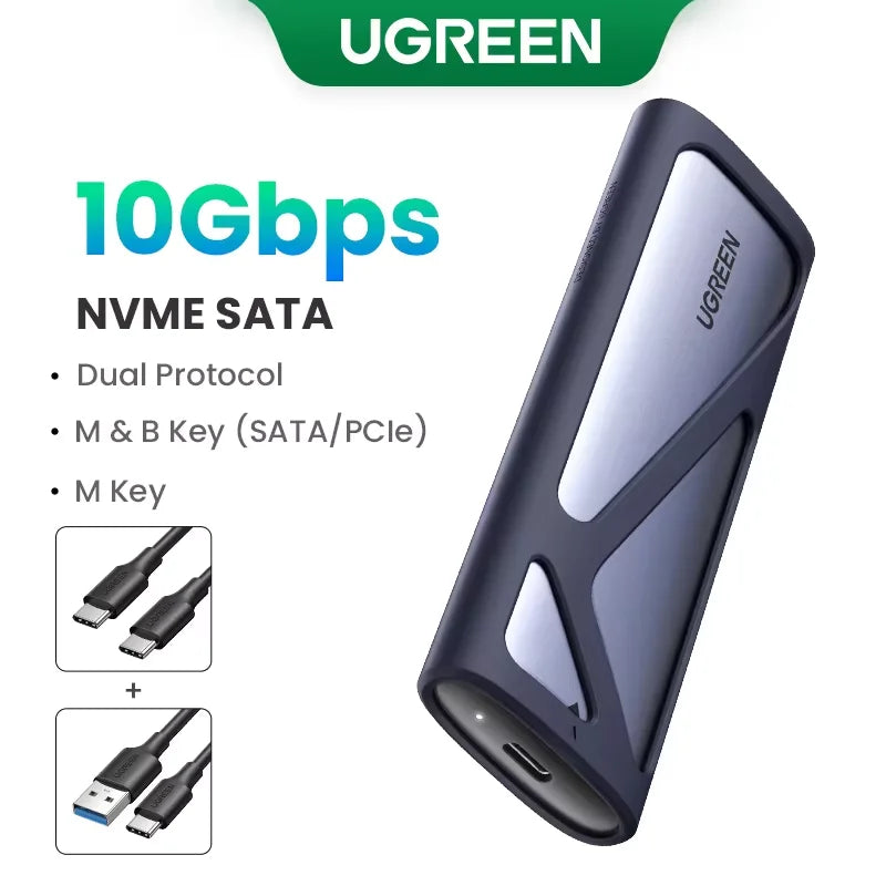 UGREEN M2 SSD Case NVME SATA Dual Protocol M.2 to USB Type C