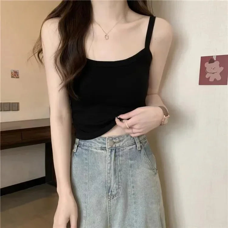 Crop Top Women Sexy Sleeveless Tops Fashion Female Tops